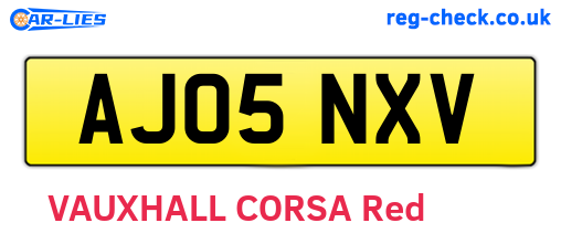 AJ05NXV are the vehicle registration plates.