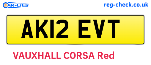 AK12EVT are the vehicle registration plates.