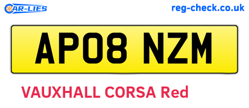 AP08NZM are the vehicle registration plates.