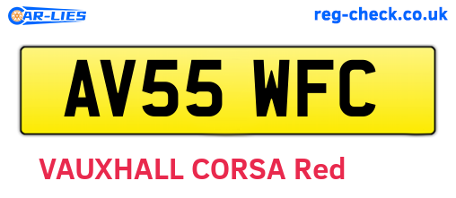 AV55WFC are the vehicle registration plates.