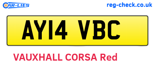 AY14VBC are the vehicle registration plates.