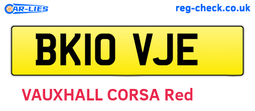 BK10VJE are the vehicle registration plates.