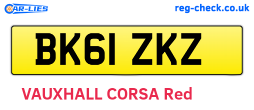 BK61ZKZ are the vehicle registration plates.