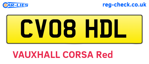 CV08HDL are the vehicle registration plates.