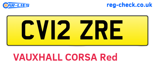 CV12ZRE are the vehicle registration plates.