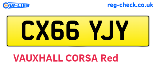 CX66YJY are the vehicle registration plates.