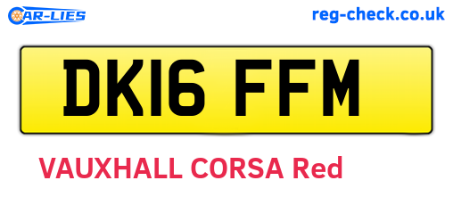 DK16FFM are the vehicle registration plates.