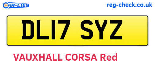 DL17SYZ are the vehicle registration plates.