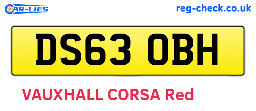 DS63OBH are the vehicle registration plates.