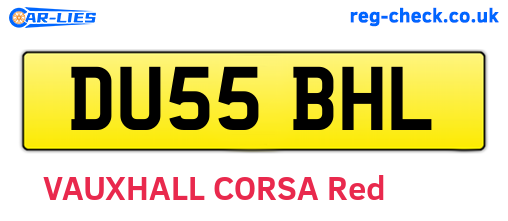 DU55BHL are the vehicle registration plates.