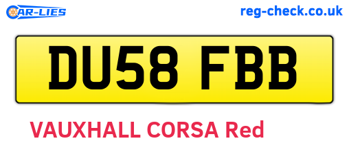 DU58FBB are the vehicle registration plates.