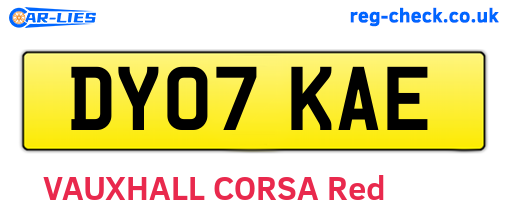 DY07KAE are the vehicle registration plates.