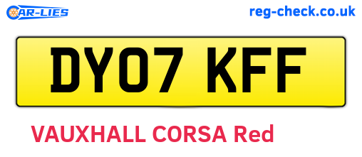 DY07KFF are the vehicle registration plates.