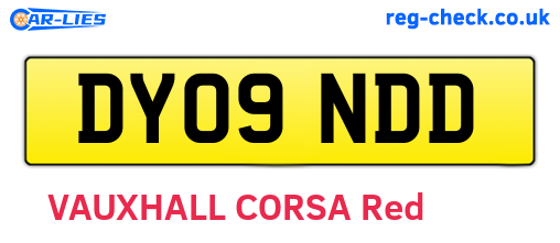 DY09NDD are the vehicle registration plates.