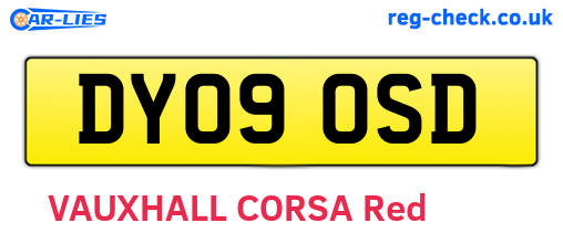 DY09OSD are the vehicle registration plates.