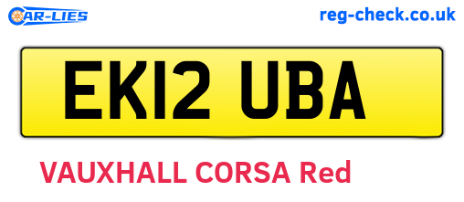 EK12UBA are the vehicle registration plates.