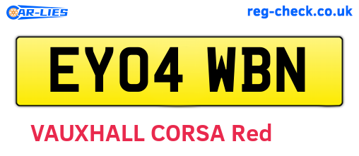 EY04WBN are the vehicle registration plates.