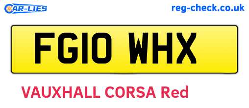 FG10WHX are the vehicle registration plates.