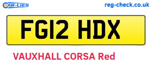 FG12HDX are the vehicle registration plates.