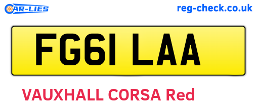 FG61LAA are the vehicle registration plates.