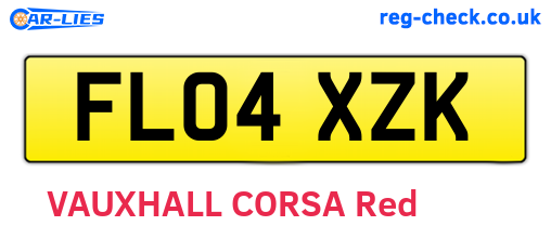 FL04XZK are the vehicle registration plates.