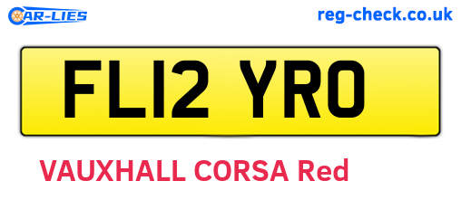 FL12YRO are the vehicle registration plates.