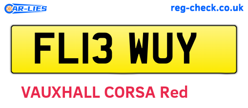 FL13WUY are the vehicle registration plates.