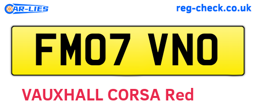 FM07VNO are the vehicle registration plates.