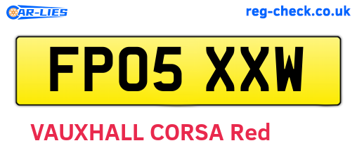 FP05XXW are the vehicle registration plates.
