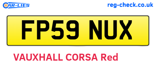 FP59NUX are the vehicle registration plates.