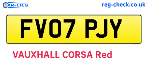 FV07PJY are the vehicle registration plates.