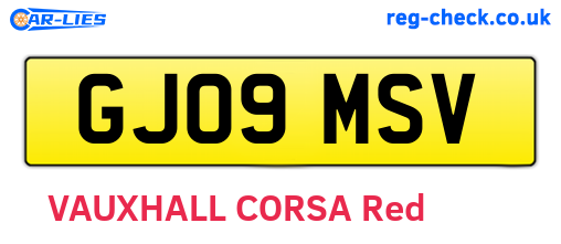 GJ09MSV are the vehicle registration plates.