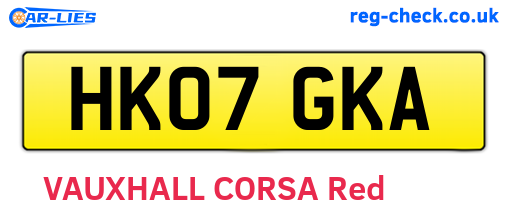 HK07GKA are the vehicle registration plates.