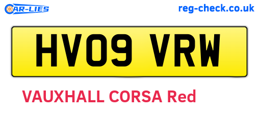 HV09VRW are the vehicle registration plates.