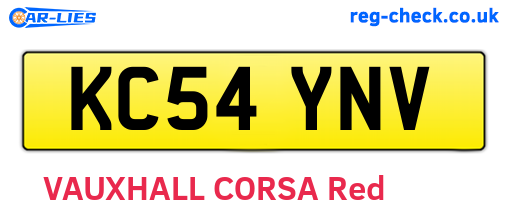 KC54YNV are the vehicle registration plates.