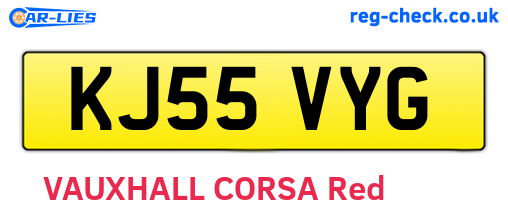 KJ55VYG are the vehicle registration plates.