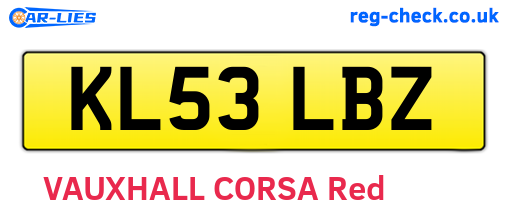 KL53LBZ are the vehicle registration plates.