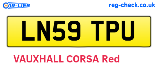 LN59TPU are the vehicle registration plates.
