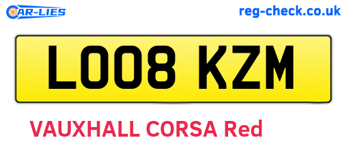 LO08KZM are the vehicle registration plates.