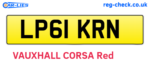 LP61KRN are the vehicle registration plates.