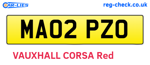 MA02PZO are the vehicle registration plates.