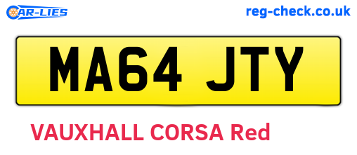 MA64JTY are the vehicle registration plates.