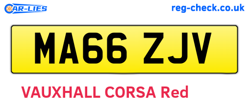 MA66ZJV are the vehicle registration plates.