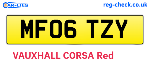 MF06TZY are the vehicle registration plates.