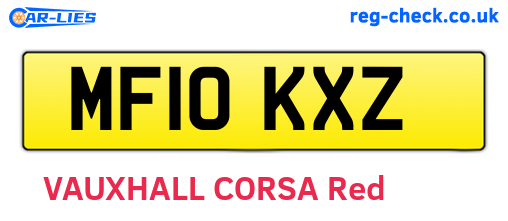 MF10KXZ are the vehicle registration plates.