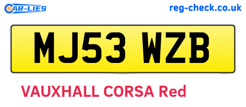 MJ53WZB are the vehicle registration plates.