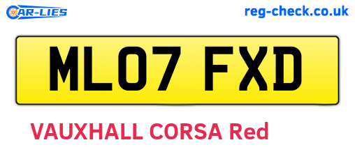 ML07FXD are the vehicle registration plates.