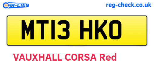 MT13HKO are the vehicle registration plates.