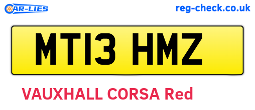 MT13HMZ are the vehicle registration plates.