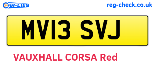 MV13SVJ are the vehicle registration plates.